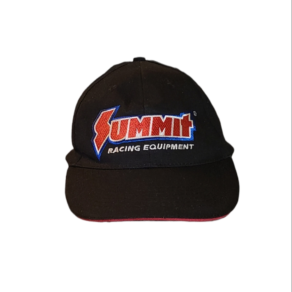 Summit Racing Equipment Hat Black  with USA Flag & Adjustable Hook & Loop Strap